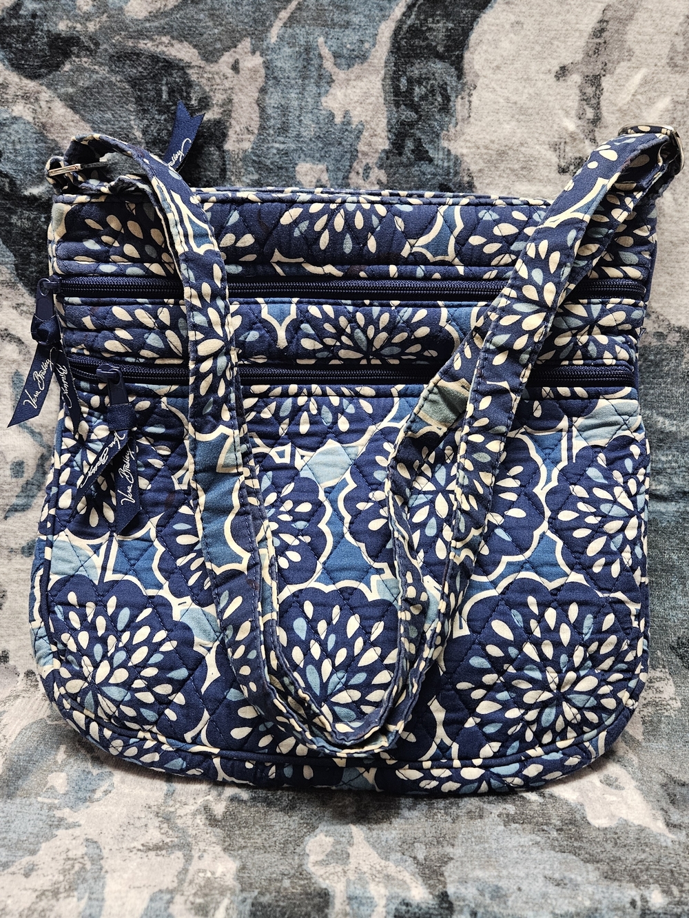 Vera Bradley Blue Floral Quilted Shoulder Bag